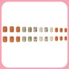 24Pcs Fall Press on Nails Short Square Fake Nails with