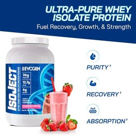 Evogen Isoject - Aislado de Proteína de Suero | De Ultrapura en Polvo con Enzimas Ignitor, Bcaa y Eaa | Absorción y Recuperación Mejoradas | Sabor a F