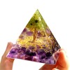 Tree Orgonite Pyramid with Positive Reiki Energy Generator Amethyst Peridot