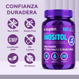Inositol Myo y D-Chiro 40:1 con Ácido Fólico – Suplemento Vegano para Equilibrio Hormonal, Ciclo Femenino y Bienestar – Alta Absorción – 180 Cápsulas