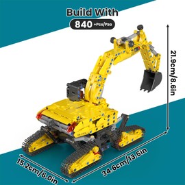 Mould King Excavator Construction Kit, Construction Kit for Model Excavator with 840 Pieces, STEM Toy for Boys from 14 Years & Adults, Technical Kit (10176)