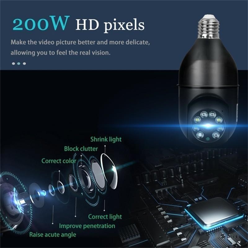 Wireless Light Bulb Camera, 2.4GHz & 5GHz WiFi Bulb Camera,