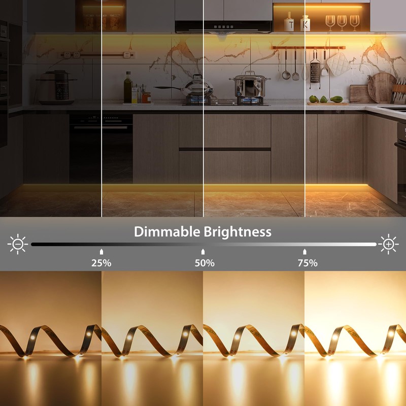 3 Pack 6.6FT LED Strip Lights Battery Powered, Warm White
