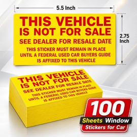 Bijiase 100 Pack This Vehicle is Not for Sale Window Stickers Car Decals