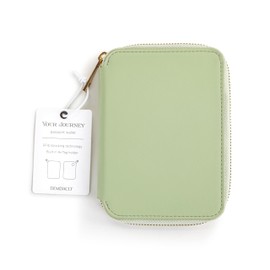 DEMDACO Passport Wallet With RFID Protection and Built In Tracker Holder 4 x 6 Inch Vegan Leather Sage Green