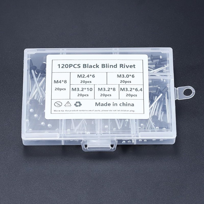 Glvaner Blind Rivet Rivet Tool, Blind Rivet, Set of 120,
