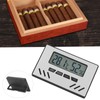 Indoor Cigar Hygrometer Thermometer DualDisplay Humidity Temperature Meter Device Tool(Silver