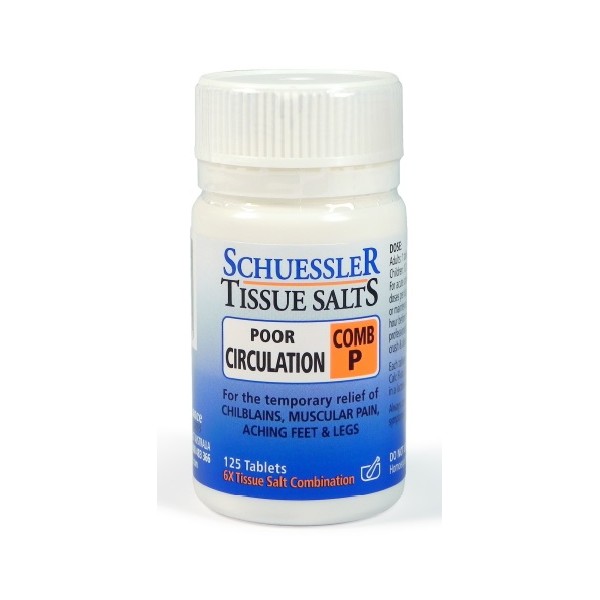 Schuessler Tissue Salts COMB (P) Poor Circulation Tablets 125