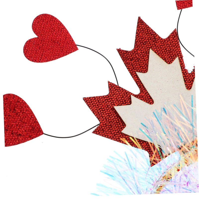 Ciieeo Canada Festival Maple Leaf Heart Headband Adorable Hair Hoop