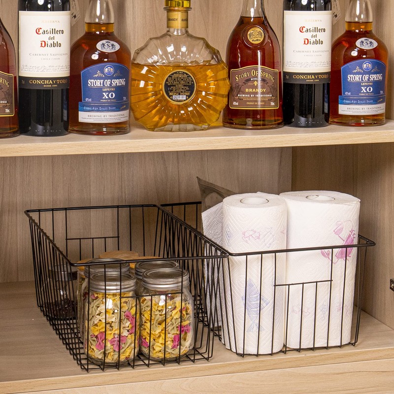 Y.Z.Bros 16inch Freezer Wire Storage Organizer Baskets, Household Refrigerator Bin