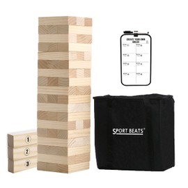 Outdoor Games Large Tower Game 54 Blocks Stacking Game Includes Carry Bag and Scoreboard