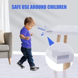 Paquete de 18 protectores de esquina a prueba de bebé, protectores de esquinas y bordes, protectores de esquina de mesa extra grandes transparentes para protectores de seguridad para bebés, fundas para muebles afilados, forma de L