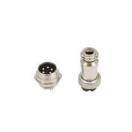 Aviation Plug Connector GX16-5 5 Pin Panel Metal Mount Circular Aviation Connector Adapter Male Female Plug Socket (5 Pcs Male+5 Pcs Female 5 Pins Aviation Plug)