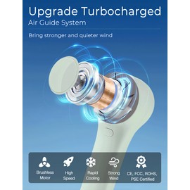 MERTTURM Mini Ventilator, Handventilator Turbo(11H Standby), Ventilator Klein & Tragbar mit 4 super starken Windstufen, Bürstenlosen Motor, Handventilatoren mit Akku Aufladbar für Outdoor