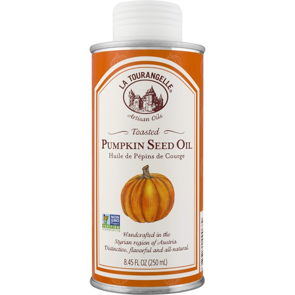 La Tourangelle Toasted Pumpkin Seed Oil 8.45 Fl. Oz., All-Natural, Artisanal, Great for Salads, Fruit, Greens or Bread
