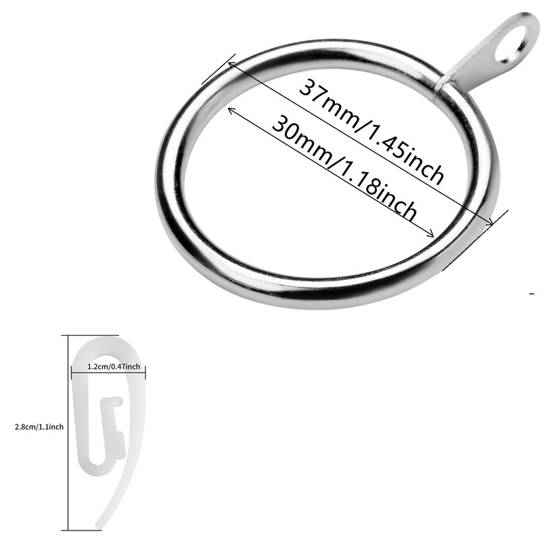 52 Set Metal Curtain Rings Drapery Curtain Hanging Rings with