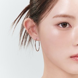 Gold&Deer 14K Goldfield Oval Slim One-Touch Ring Earrings Rose Gold / 골드앤디어 14K 골드필드 오벌 슬림 원터치 링 귀걸이 로즈골드 ( Rose Gold )