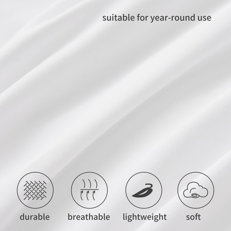 RUIKASI Deep Fitted Sheet King Size - White Kingsize Fitted