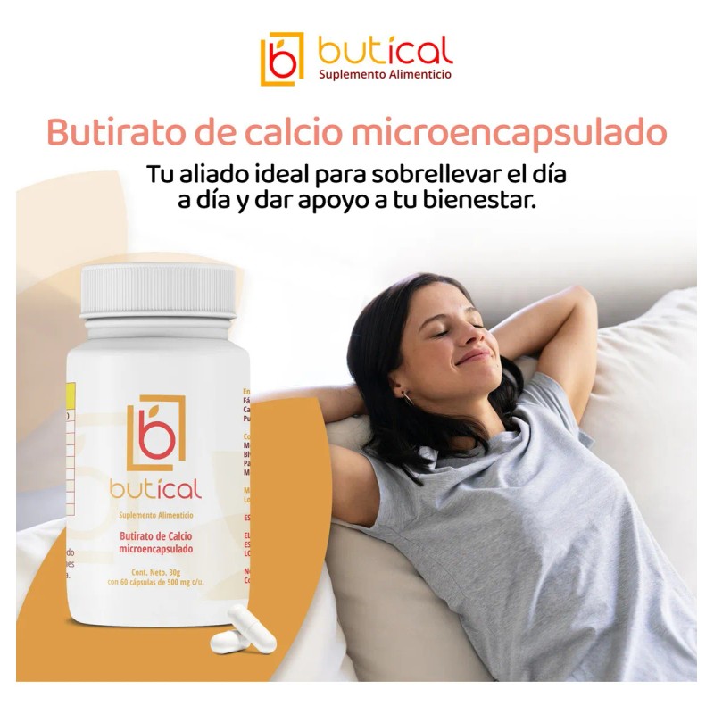 Butical Butirato De Calcio 60caps 500mg Prebiotico Posbiotic Sabor Sin