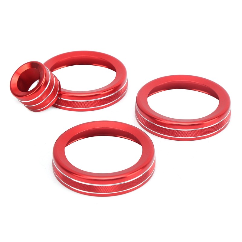 4Pcs A/C Knob Ring Trim Volume Adjuster Decor Fit for