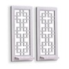 Wall Mirrored Candle Sconces Set of 2, Decorative Wooden Candle