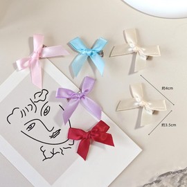 Yuzhiye Ribbon Hair Clips, Small Hairpins, Hair Ornaments, Cute, Mini Ribbon, Bowknots, Red, Blue, Black, Pink, Purple, Hair Accessories, Children, Women's, Hair Clips, Weddings, Coming-of-Age