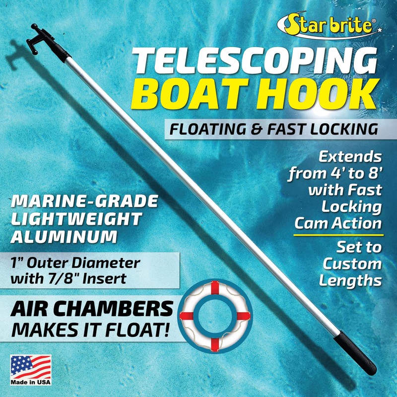 STAR BRITE Extending Boat Hook - Telescoping, Floating, Multi-Purpose -