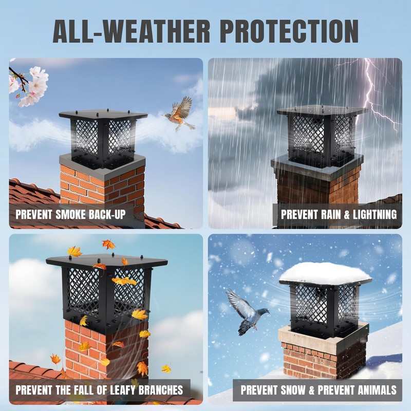INNO STAGE Chimney Cap, 10"x10" Chimney Cover, Chimney Rain Caps,