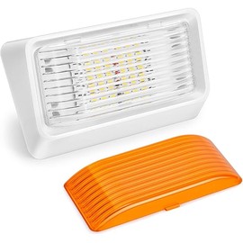 Kohree 320Lumen LED RV Porch Light Exterior Utility Light 12v Lighting Fixture, Replacement Lighting for RVs, Trailers, Campers, 5th Wheels. White Base, Clear and Amber Lenses Included