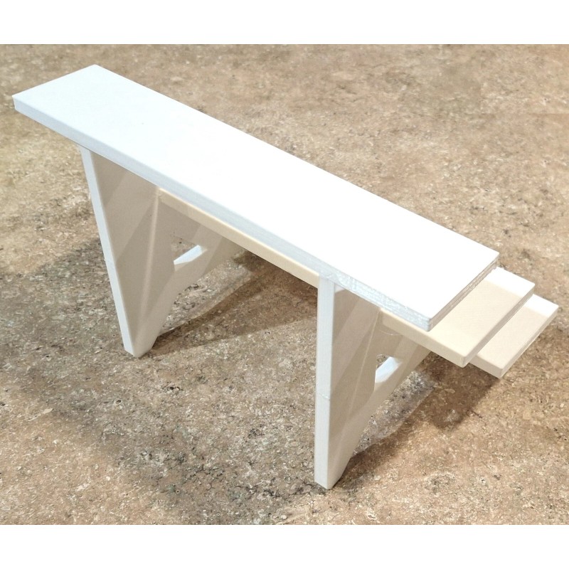 DJRV.com 10-inch White 3-Tier Riser Display Stand Shelf Figurine and