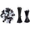 AGT Kabelbinder Klebesockel: 800er-Set UV-beständige Kabelbinder mit Sockel, schwarz (mit