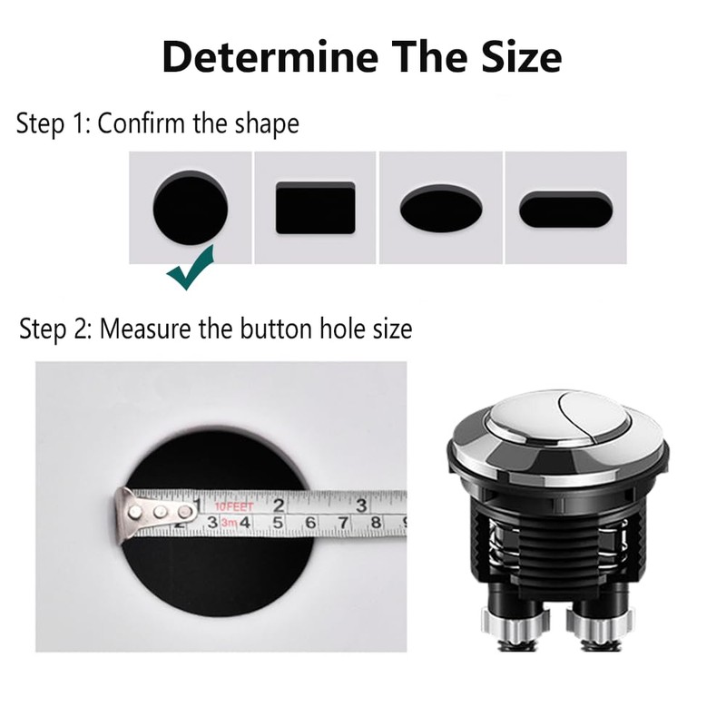 38mm Toilet Flush Button Adjustable Thread Diameter Dual Flush Toilet