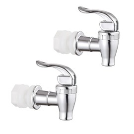 Walkinginrain Replacement Spigot for Beverage Dispenser,Push Style Spigots,Water Dispenser Replacement Spout Silver 2 Pack