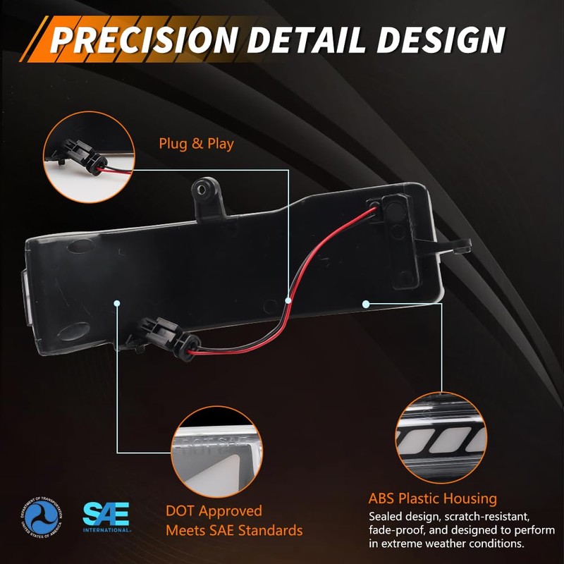 MOTRUM Side Mirror Marker Lights Compatible with Dodge Ram 1500