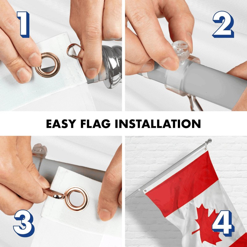 G128 6 Feet Tangle Free Spinning Flagpole (Silver) Canada Brass
