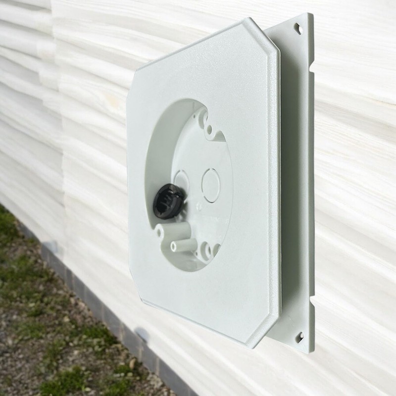 iMBAPrice 8141F-5 White Non-Metallic Siding Mounting Block with Built-in Electrical