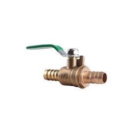 BEVDICNC 4 Pcs Mini Brass Ball Valve,3/8" Hose Barb X 3/8" Hose Barb,fuel Shut off Valve for Water Air Fuel Line Oil