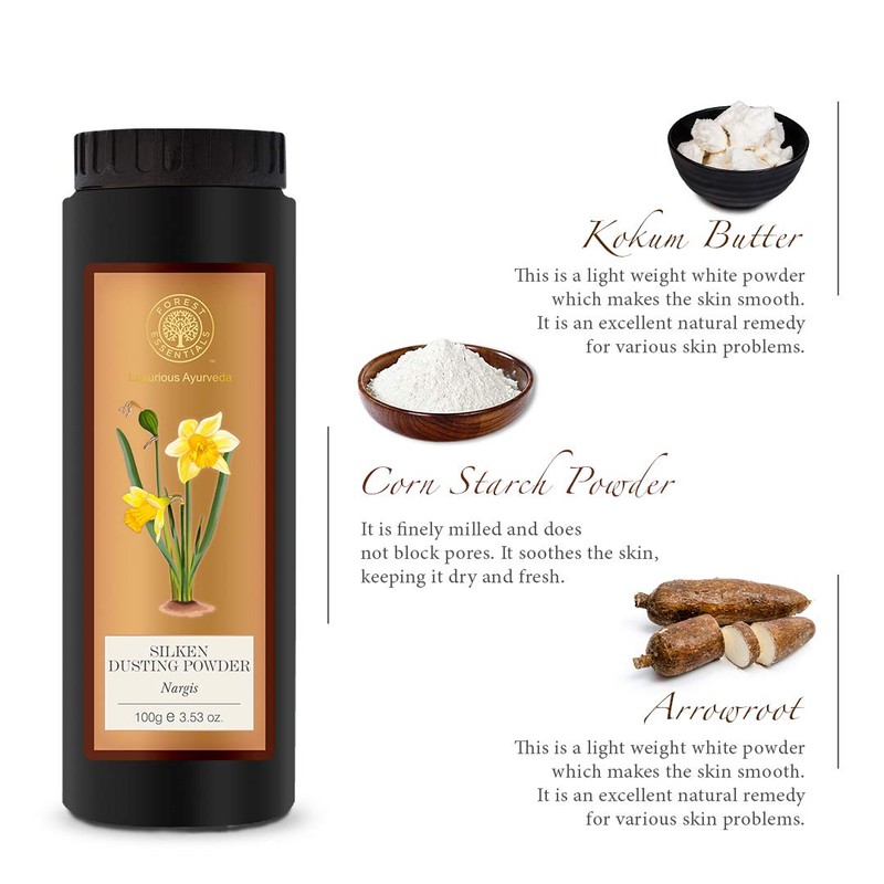 Forest Essential Silken Dusting Powder, Nargis, 100g