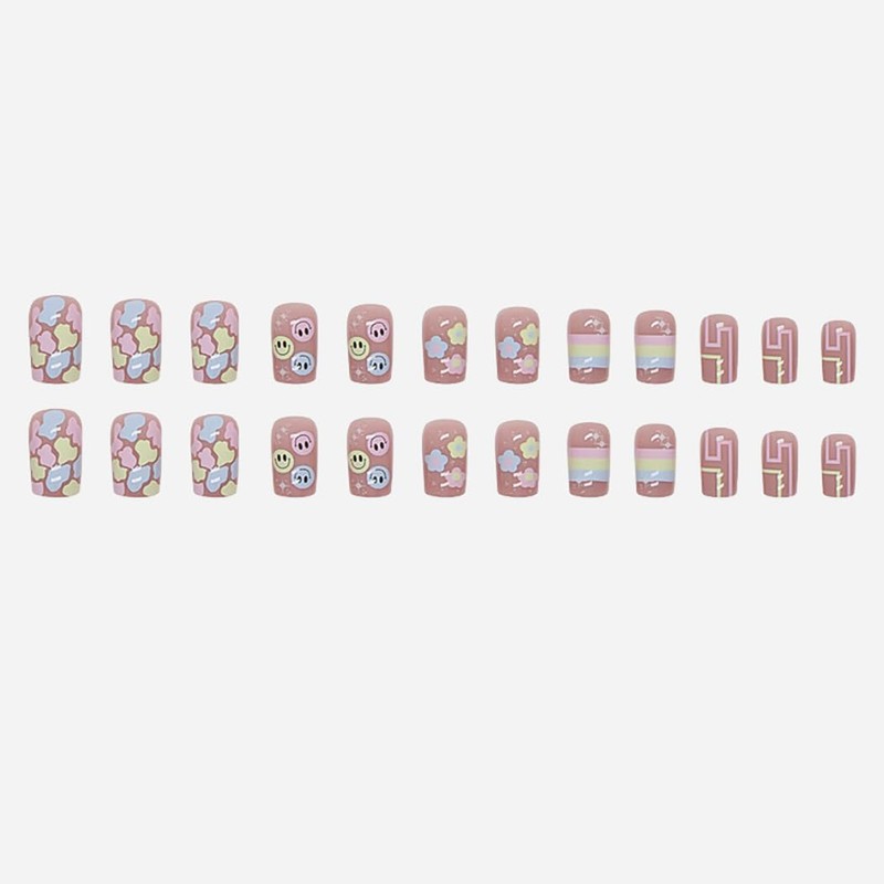 RikView Medium Length Press on Nails Square Acrylic Nails with