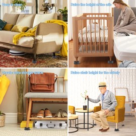 Uping Set of 4 Bed Raisers, Furniture Raisers, Table Raisers, Elephant Foot Raisers, Bed Risers, Sofa Raisers, Strong Space-Saving Risers