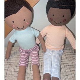 Pillowfort 2 Pillow Fort Plush Ethnic American Dolls 20" Lot