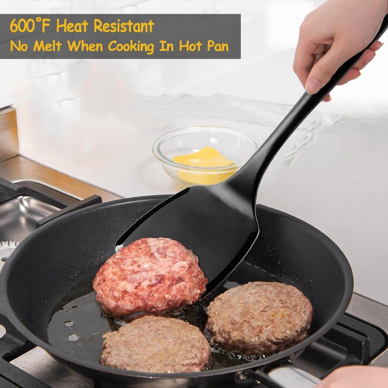 Silicone Spatula Set, 600°F Heat Resistant Silicone Spatula Turner Flipper