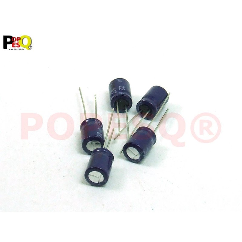 POPESQ® #A5912 Electrolytic Capacitor 22uF 50V Bipolar Pack of 5