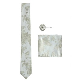 NEXT Floral Print Tie and Pocket Square Set, Green, Unit size