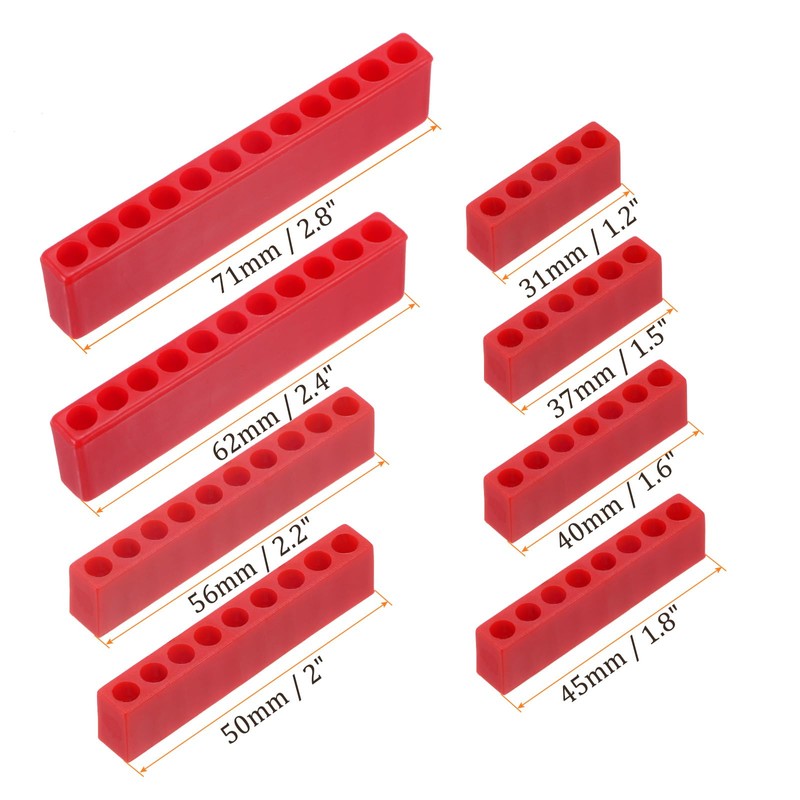 sourcing map 8pcs Plastic Hex Shank Screwdriver Bit Holder Organizer