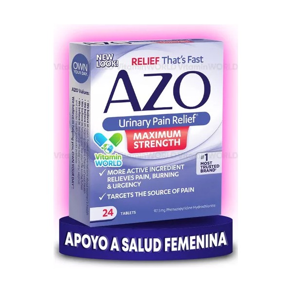 AZO Alivio De Los Síntomas Del Dolor Urinario Azo® | 24 Tabletas Sabor Sin Sabor