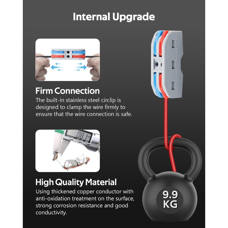 ALITOVE 2 Wire Connectors Push-in 25pcs Lever Nuts Quick Connect