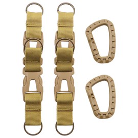 ZONADAH 2Pcs Gear Clip Backpack Molle Bags Hanging Buckle Key Ring Holder Quick Release Tactical Carabiner Keychain Heavy Duty Hanging Belt Buckle for Outdoor