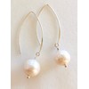 White Freshwater Pearl Earrings, Large Kasumi LIke Pearls, Edison Pearls,