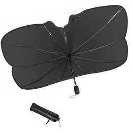 UXPRIN Car Sun Shade Front Sun Shade, Strong 10 Ribs, UV Protection, Light Blocking, Heat Blocking, UV Shielding, Foldable, Umbrella Sun Shade, Heatstroke Prevention, Light Vehicles, Universal Use,